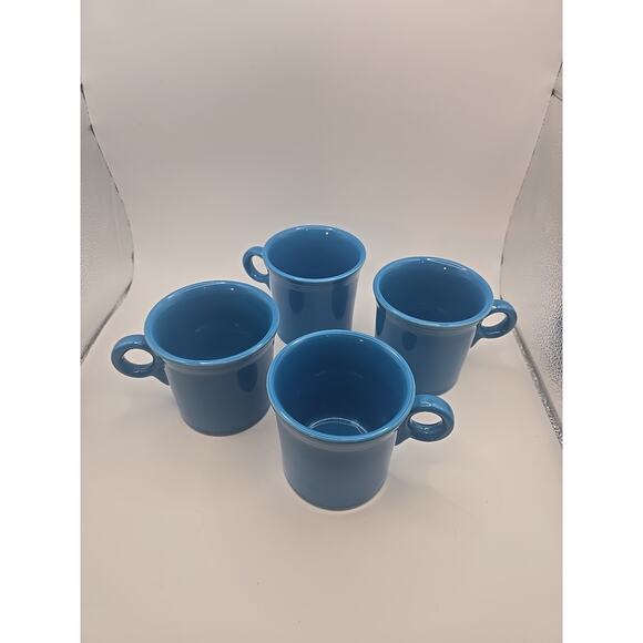 4 Fiestaware HLC Peacock Ring Handle Coffee Mugs Cups Made In USA - Picture 2 of 4